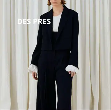 DES PRES 울 조젯 크롭 자켓 블랙