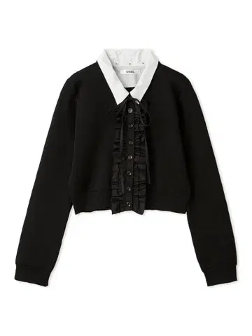 SNIDEL 프릴 니트 가디건 블랙 새상품 예약 완판