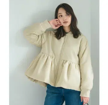 coca*워셔블 페플럼헴 MA-1 다운 코카 블루종