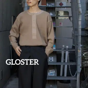 GLOSTER 글로스터 헨리넥 롱 티셔츠