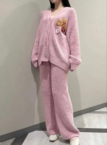 젤라또피케 베비모코 사가라 가디건 & 롱 팬츠 핑크