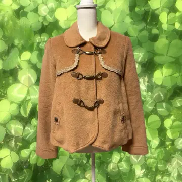 axes femme 모리걸 00s 레이스 숏 기장 더플 코트 베이지