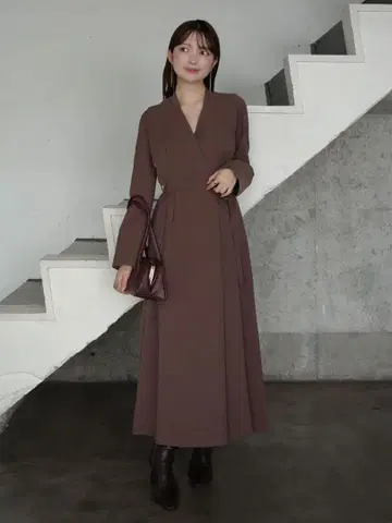 anuans 더블 새틴 클래시컬 원피스