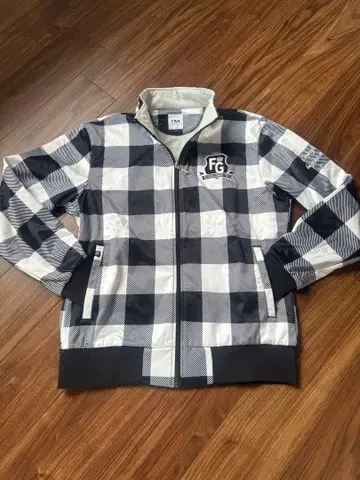 FILA 체크 무늬 집업 자켓 안감 플리스 방풍 방한