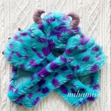 디즈니 몬스터 주식회사 설리 팬캡 머플러 장갑 모자