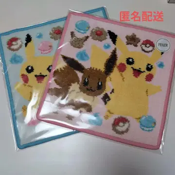 미사용 새상품 FEILER 피카츄 이브이 손수건 2장 세트