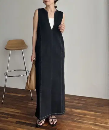 CAPRICIEUX LE'MAGE I라인 데님 원피스 블랙 F