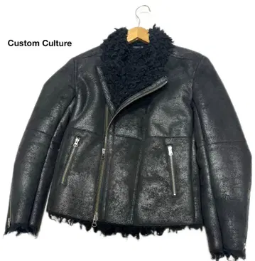 Custom Culture 블랙 가죽풍 자켓