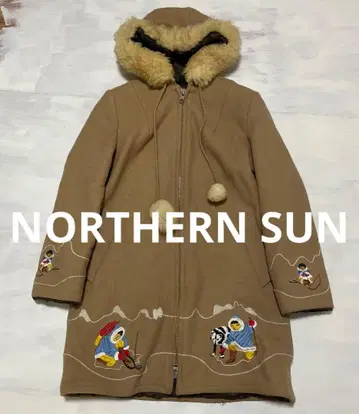 캐나다제 NORTHERN SUN 에스키모 자켓 자수 울 코트