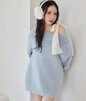 NICE CLAUP 멜리 컬 니트 튜닉