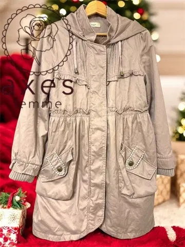 엑시즈팜 후드 부착 모즈 코트