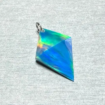 하자품 오로라 오팔 (인공 오팔) 마키스 펜던트