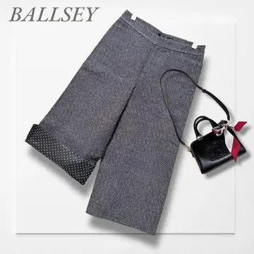 보르지 가우초 팬츠 (M) 블랙 데님 실크 혼방 도트 무늬 성인 여성