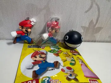 [ 시크릿 마리오 포함 ] 마리오 액션 포즈 키링 3개 세트