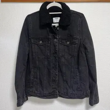 Bershka 보아 카라 부착 블랙 데님 자켓 S