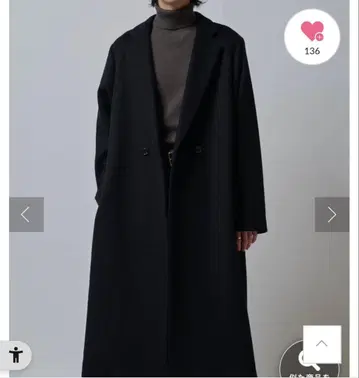 Lui's 비버 멜톤 클래식 체스터 코트 M 사이즈 블랙