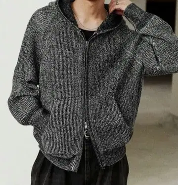 스웨터 니트 AZE KNIT CROPPED HOODIE