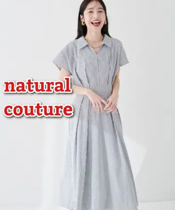 내추럴 꾸뛰르 시원한 스키퍼 카라 고급 원피스 그레이 스트라이프