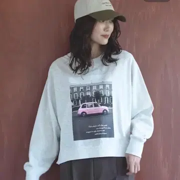 글로벌 워크 잘 마르는 프린트 맨투맨 멜란지 그레이 맨투맨 레귤러