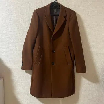 Mngmen 남성용 브라운 체스터 코트 울 블렌드