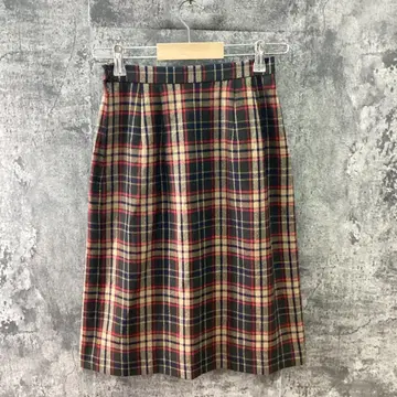 닥스/DAKS [ M ] 로덴 타탄 체크 무늬 스커트 울 100%