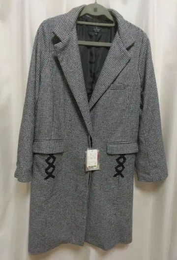 체크 무늬 롱 코트 LL 사이즈