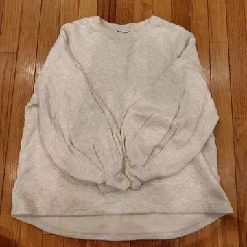 HEAVENLY 라이트 그레이 벌룬 슬리브 맨투맨