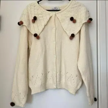 빈티지 폼폼 카라 부착 니트 가디건 size 160 S