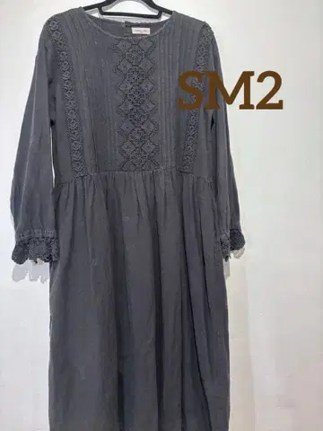 사만사 모스모스 SM2 차콜 레이스 장식 롱 원피스