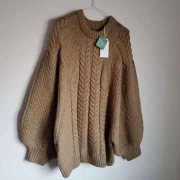 셀렉트모카 택 포함 새상품 헤링본 돌먼 오버 니트