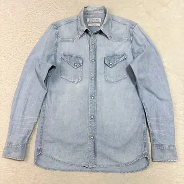 레미레리프 데미지 가공 샴브레이 웨스턴 셔츠 라이트 블루 M