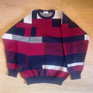 70s-80s Aquascutum 패널 니트 corgi 제작