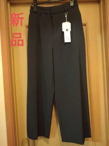 새상품 a.v.v 스트레치 와이드 팬츠 L 네이비 이지케어