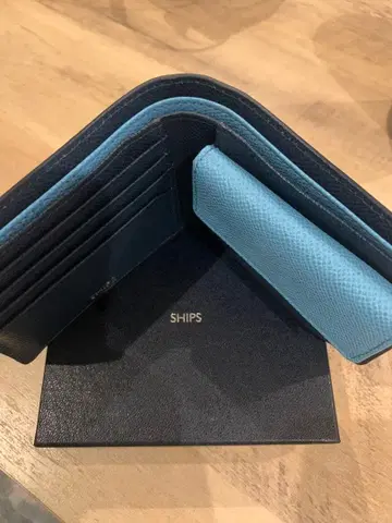 SHIPS 접이식 지갑 네이비/라이트 블루