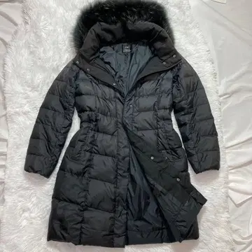 [ 새상품급 ] 23구 다운 코트 롱 기장 퍼 포함 38 블랙
