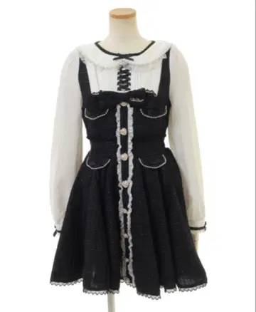 LIZLISA 리본 트위드 서큘러 원피스