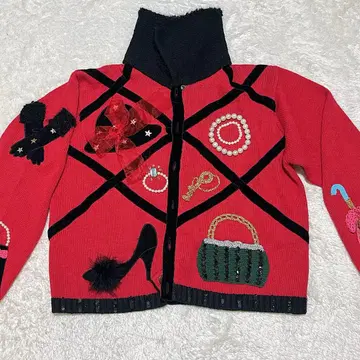 BEREK2 펄 비쥬 니트 가디건 보아 옷깃