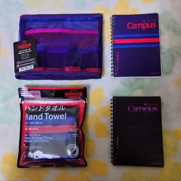 패밀리마트 기묘한 이야기 메쉬 파우치 이마바리 타월 노트 2권