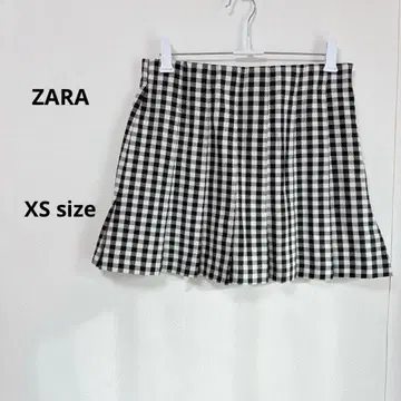 ZARA 자라 박스 플리츠 미니 스커트 XS 깅엄 체크 패턴