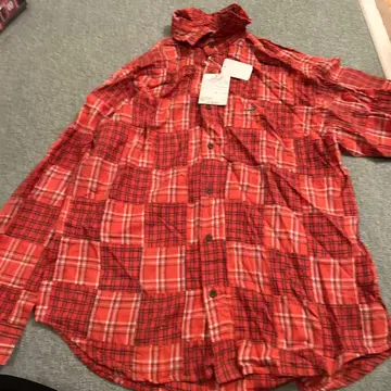 Lacoste 긴팔 플란넬 셔츠 L 빨간색/체크