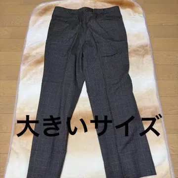 남성용 울 슬랙스 체크 빅 사이즈