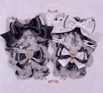 오스와리 누이복 치비구루미 (블랙 x 레오파드 무늬) 왼쪽023