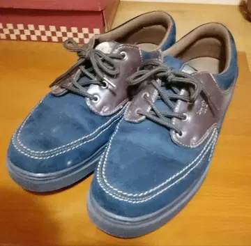 데크 슈즈 파랑 스웨이드 합성 피혁