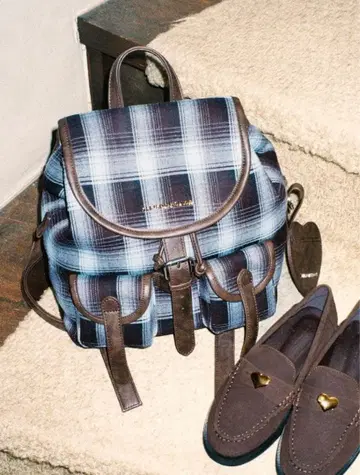 EVERYDAY CHECK BACKPACK 블루 브라운