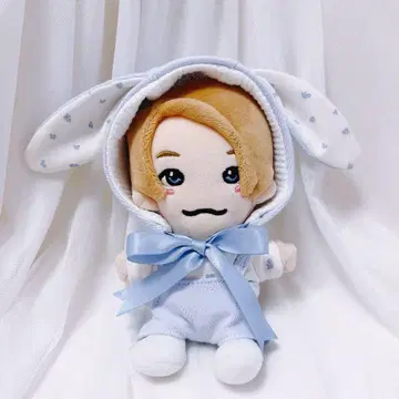 하피누이 치비누이 치비스토 의류 누이옷 토끼 귀 보닛 스카이블루