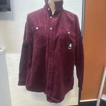 버건디 코듀로이 셔츠
