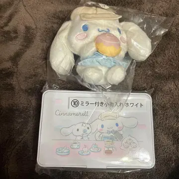 산리오 뽑기 시나모롤 4 마스코트 10 거울 포함 소품함 화이트