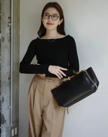 anuans 실크 캐시미어 블렌드 보트넥 니트