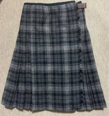 마가렛호웰 MHL 체크 무늬 플리츠 스커트