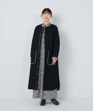 ADIEU TRISTESSE 리버티 프린트 트리밍 퀼팅 코트